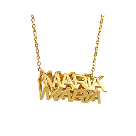 Customised gold multi name pendant jewelry wholesale suppliers personalized 3d name plate necklace manufacturers